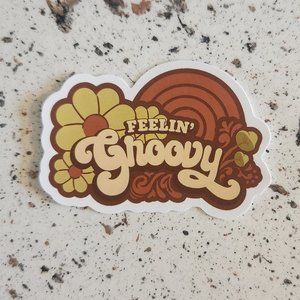 10/$10 NEW Feelin Groovy Retro Hippie Boho Floral Sticker